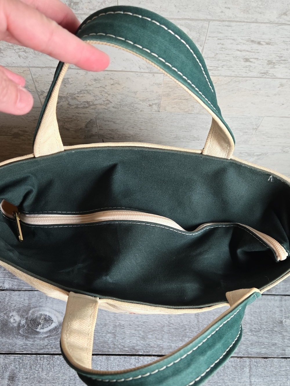 L.L. Bean Vintage Boat And Tote Canvas Bag Medium With Zipper - Picture 4 of 10